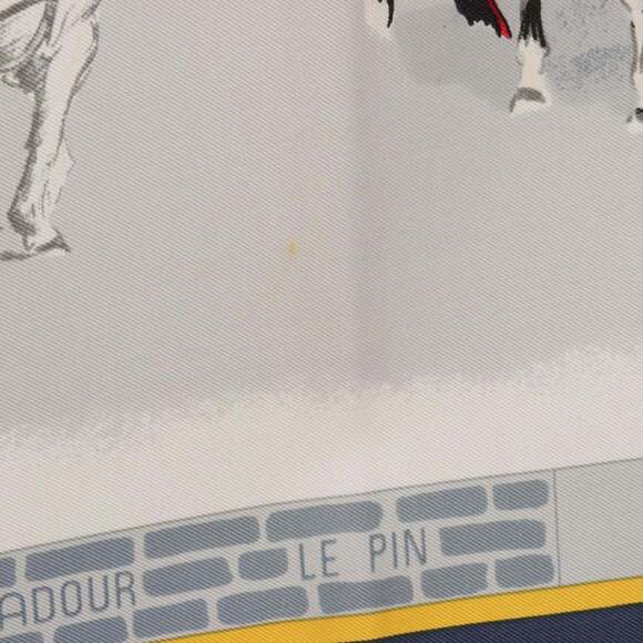 HERMES Blue Silk Scarf - Picture 4 of 7